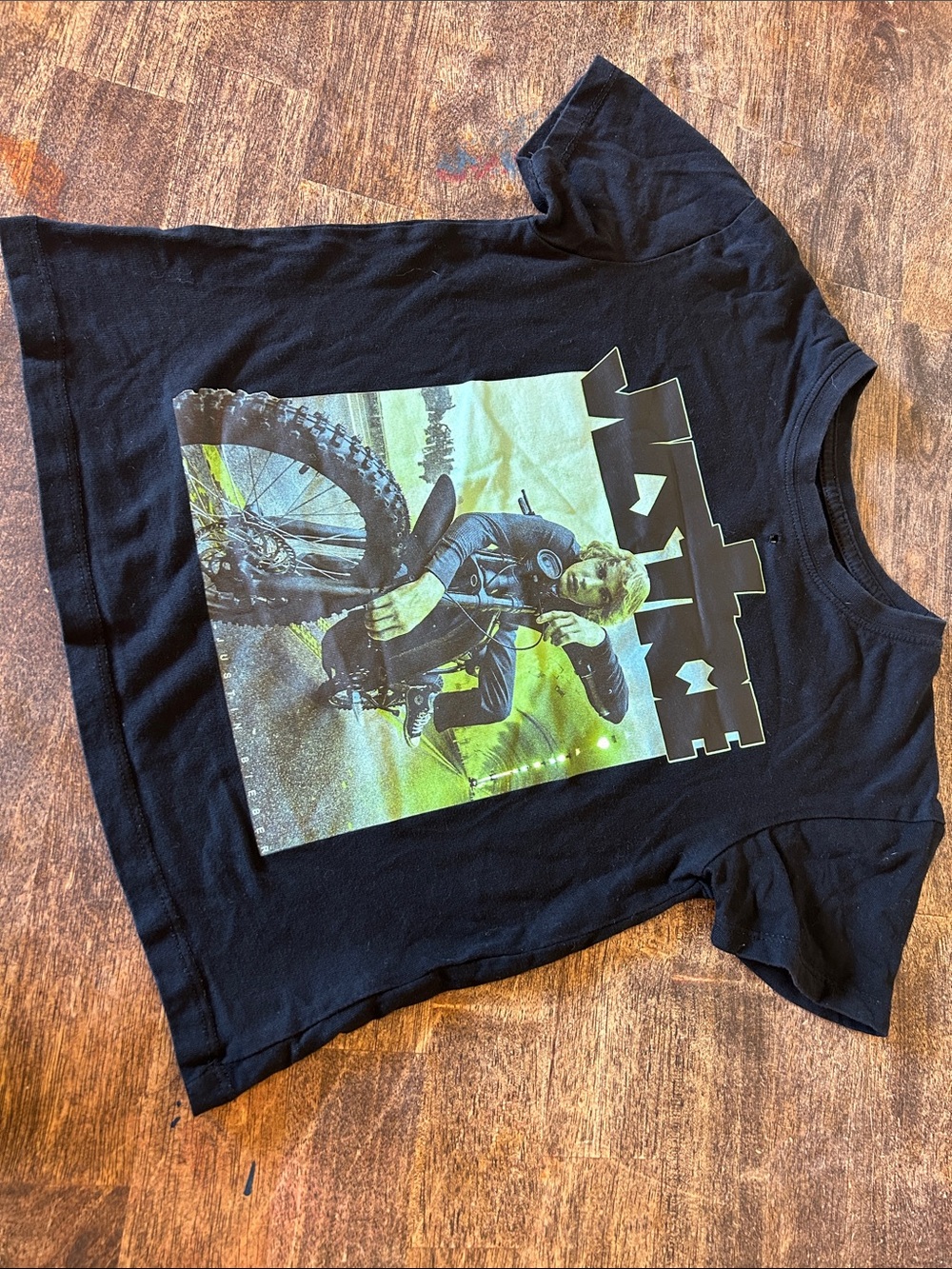 Justin Bieber Black Graphic Tee with Lime and White Photo Print